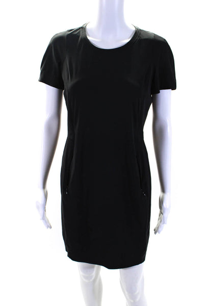 Lululemon Womens Short Sleeve Crew Neck Lightweight Shirt Dress Black Size 6