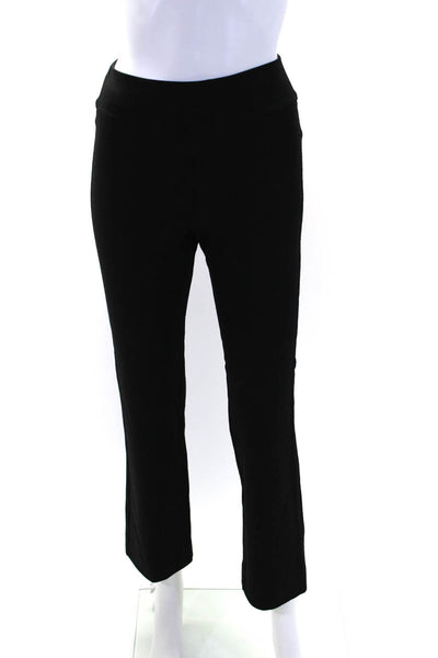 Leggiadro Womens High Rise Straight Leg Knit Trouser Pants Black Size 2