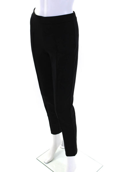 Leggiadro Womens Elastic Waistband Pleated Straight Ankle Leggings Black Size 4