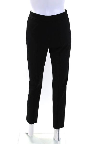 Leggiadro Womens Elastic Waistband Pleated Straight Ankle Leggings Black Size 4