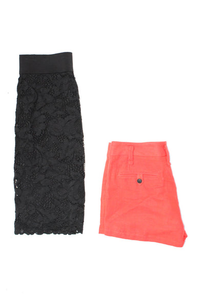 Natorius Rag & Bone Womens Pencil Skirt Pleated Shorts Black Red Size S 2 Lot 2