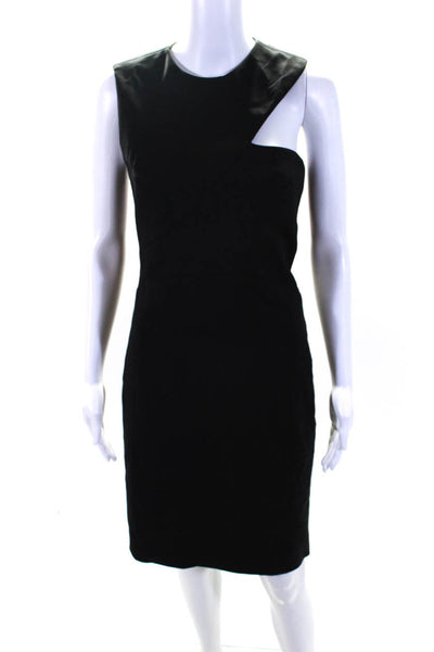 Nicole Miller Womens Cotton Cut Out Lined Knee Length Sheath Dress Black Size 4