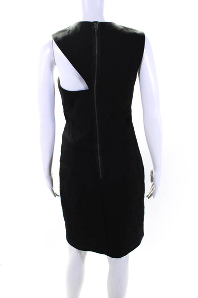 Nicole Miller Womens Cotton Cut Out Lined Knee Length Sheath Dress Black Size 4