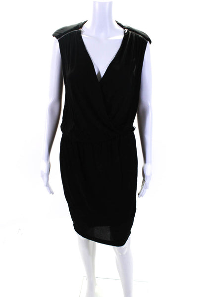 Robert Rodriguez Womens Zipper Detail Ruched Waist Blouson Dress Black Size 4