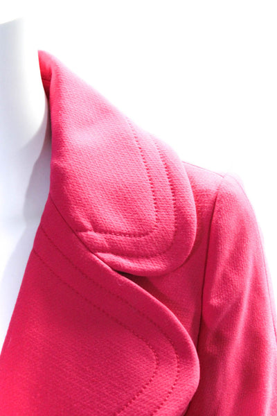 Boden Womens Bright Pink One Button Front Pockets 3/4 Sleeve Jacket Size 6