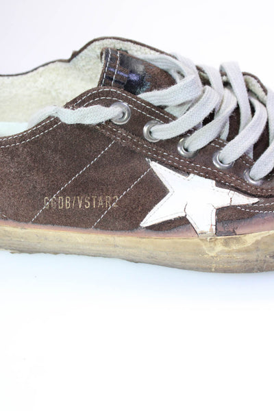 Golden Goose Deluxe Brand Mens Suede V Star Skate Sneakers Brown Size 43