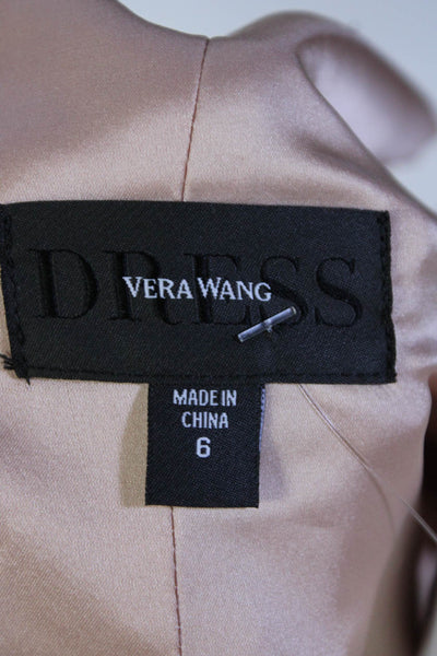 Vera Wang Women's V-Neck Sleeveless Sheer Flare Maxi Dress Peach Size 6