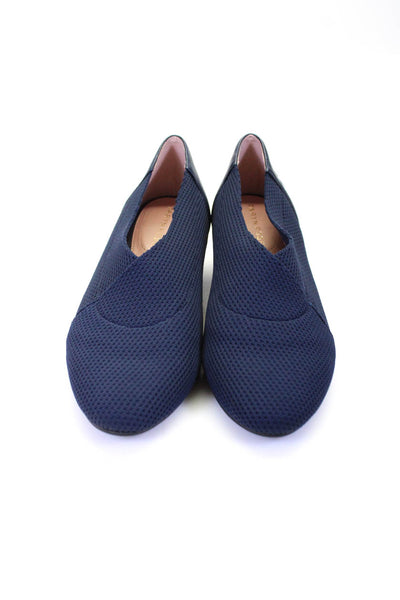 Taryn Rose Women's Round Toe Slip-On Work Wear Leather Shoe Navy Blue Size 7.5