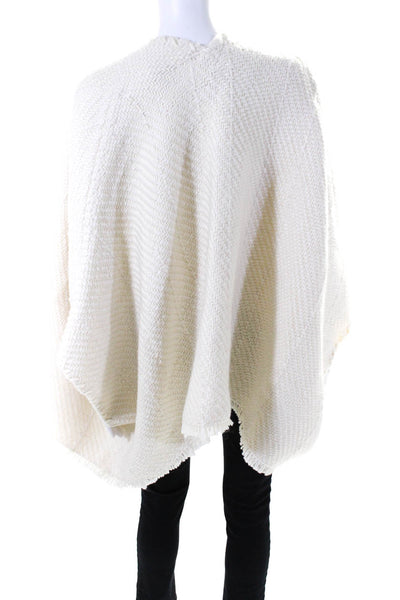 Wehve Womens Dolman Sleeve Open Front Thick Knit Shawl Poncho White One Size