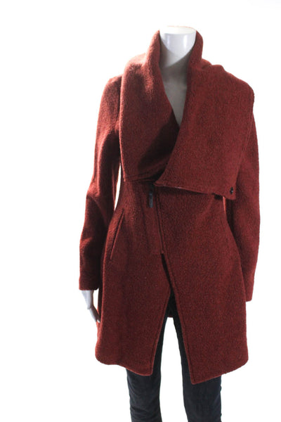SmartWool Womens Wool Long Sleeve Asymmetric Zip Jacket Red Size S