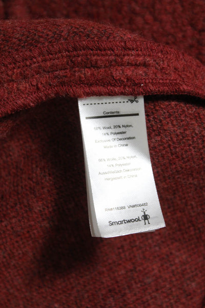 SmartWool Womens Wool Long Sleeve Asymmetric Zip Jacket Red Size S
