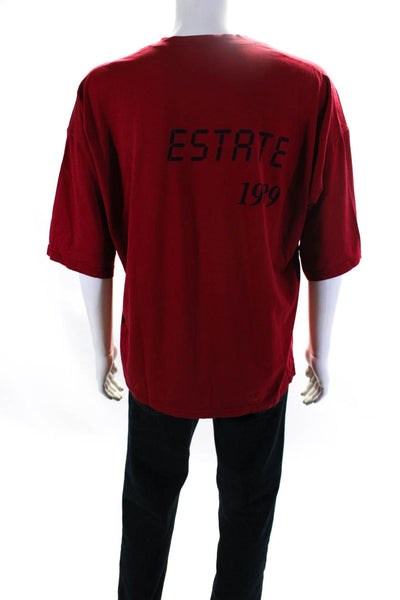 Gianni Versace Mens Short Sleeves Tee Shirt Red Cotton Size EUR 50