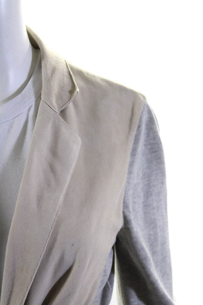 Fabiana Filippi Womens Cotton Colorblock Open  Braided Tied Blazer Beige Size S