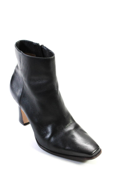 Bernardo Womens Leather Side Zipped Block Heels Ankle Boots Black Size 9.5