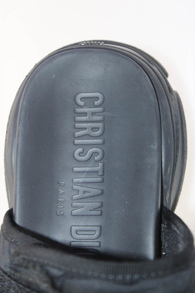 Christian Dior Womens Logo D-Wander Nylon Slide Sandals Black Size 37