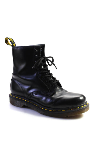 Dr. Martens Womens Leather Lace Up Combat Ankle  Boots Black Size 9