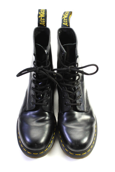 Dr. Martens Womens Leather Lace Up Combat Ankle  Boots Black Size 9