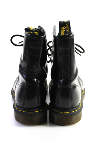 Dr. Martens Womens Leather Lace Up Combat Ankle  Boots Black Size 9