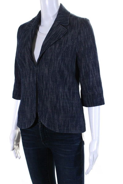 Boden Womens Open Front Light Jacket Denim Blue Cotton Size 4