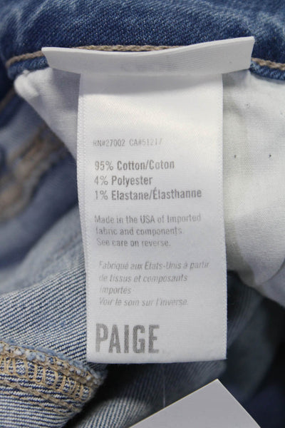 Paige Womens Torn Back Hem Hoxton Crop Skinny Leg Jeans Blue Cotton Size 26