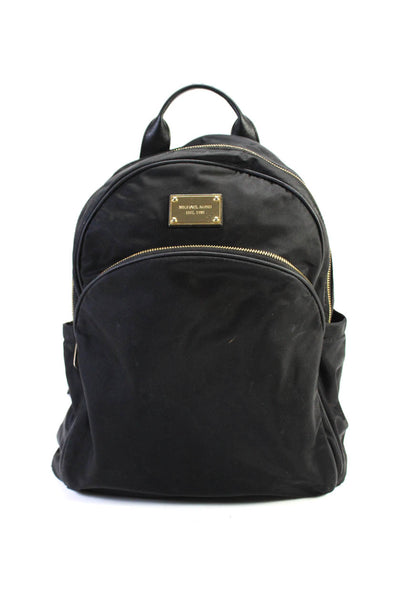 Michael Kors Womens Gold Tone Zip Across Book Bag Shoulder Handbag Black