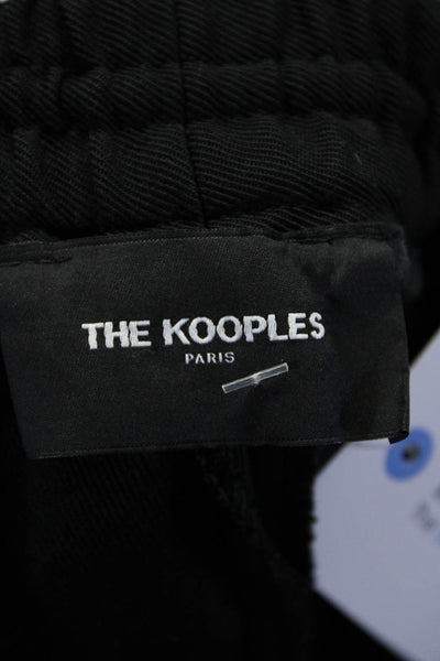 The Kooples Womens Slim Leg Pleated Twill Drawstring Joggers Pants Black IT 46