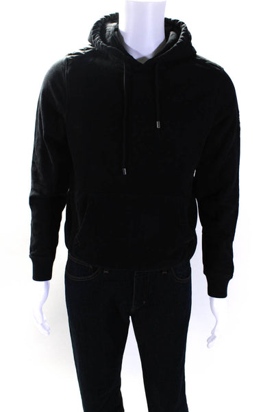 Belstaff Mens Puffer Detail Hoodie Pullover Sweatshirt Black Size Small