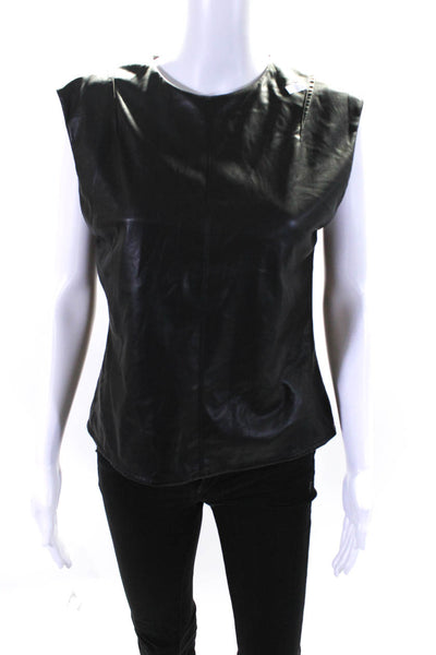 Philosophy di Lorenzo Serafini Womens Faux Leather Tank Black Size 44 14742718
