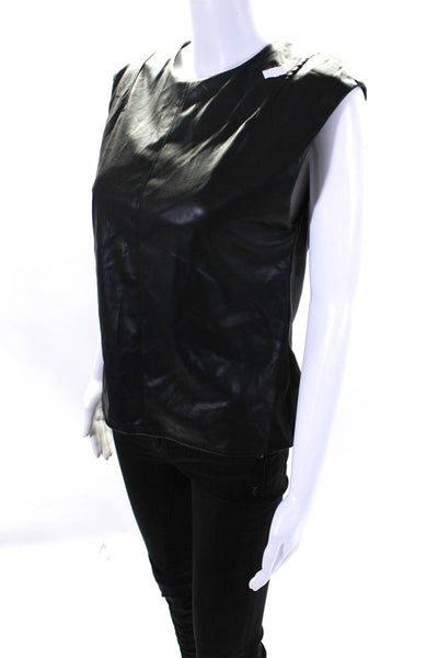 Philosophy di Lorenzo Serafini Womens Faux Leather Tank Black Size 44 14742718