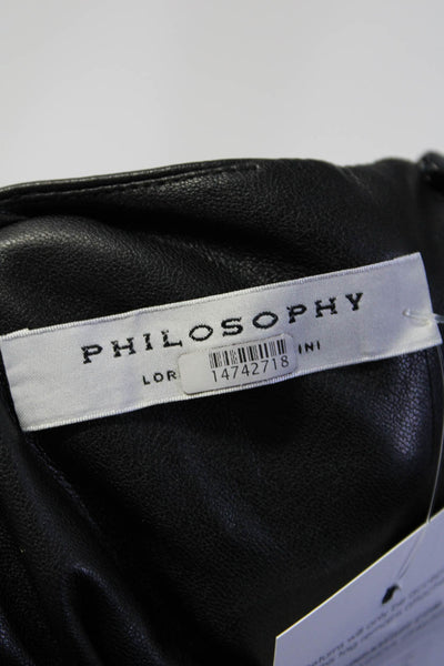 Philosophy di Lorenzo Serafini Womens Faux Leather Tank Black Size 44 14742718