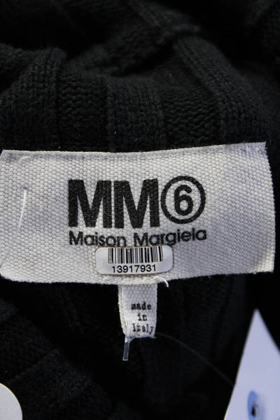 MM6 Maison Margiela Womens Black Ribbed Zip Pullover Black Size M 13917931