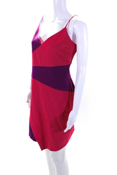 Nicole Miller Womens Colorblock Asymmetric Dress Purple Size 14 12362663