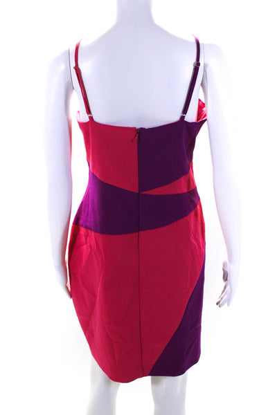 Nicole Miller Womens Colorblock Asymmetric Dress Purple Size 14 12362663