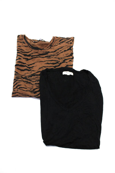 Pam & Gela Madewell Womens Short Sleeve Tiger Stripe Tee Shirt XS Small Lot 2