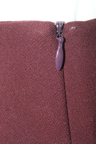 Wilfred Womens Zip Pocket Mid Rise Mini Pencil Skirt Burgundy Size 6