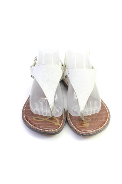 Sam Edelman Womens Greta Flat Leather T Strap Thong Sandals White Size 39 9