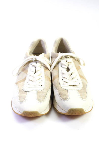 Vince Mens Leather Colorblock Low Top Lace Up Sneakers Tan Beige Size 10US 41EU