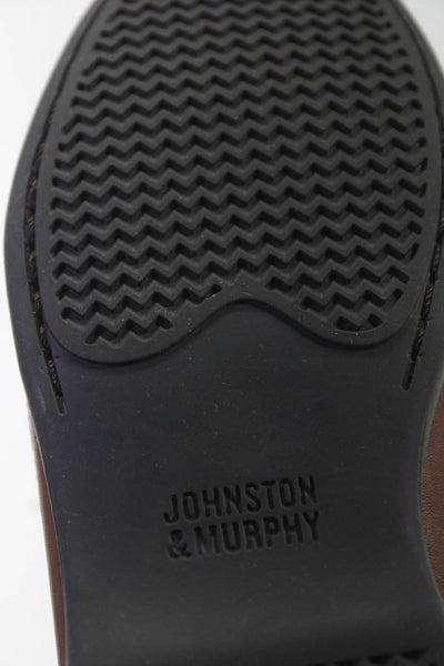 Johnston & Murphy Boys Leather Apron Toe Low Heel Slip On Loafers Brown Size 5.5