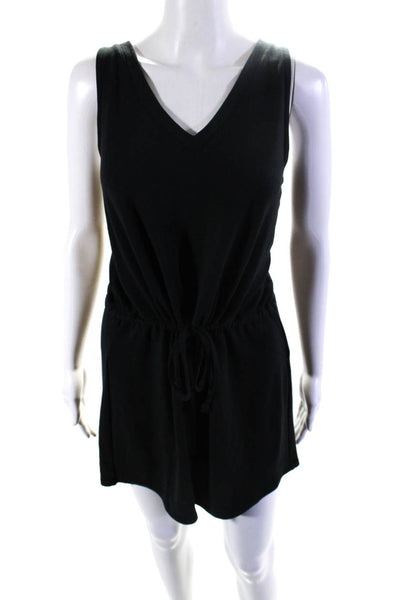 Madewell Womens V Neck Sleeveless Drawstring Romper Black Size M