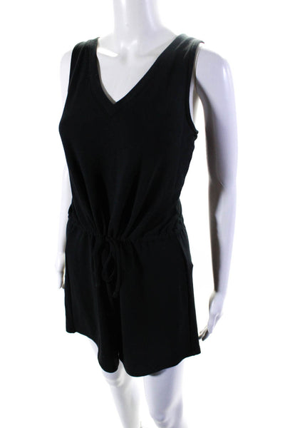 Madewell Womens V Neck Sleeveless Drawstring Romper Black Size M