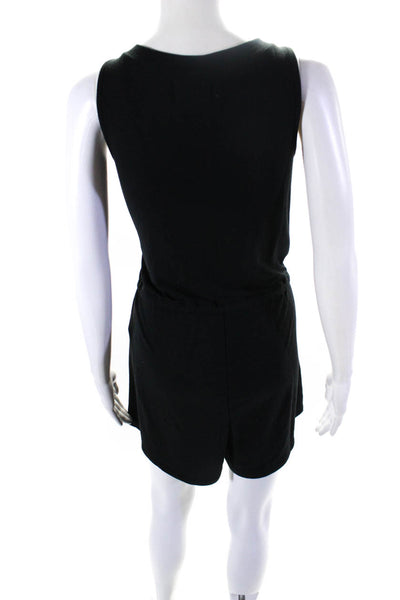 Madewell Womens V Neck Sleeveless Drawstring Romper Black Size M