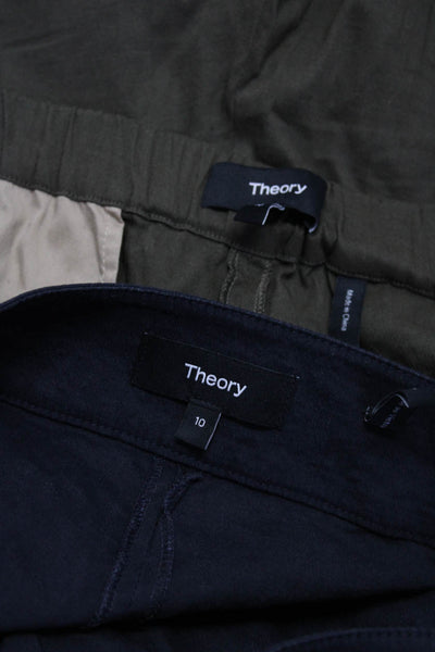 Theory Womens Casual Shorts Ankle Trousers Pants Navy Blue Green Size 10 Lot 2