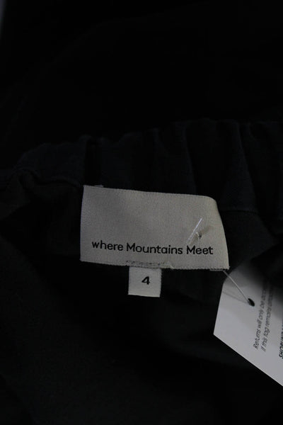 Where Mountains Meet Womens Cotton Wide Leg Capri Trousers Navy Blue Size 4