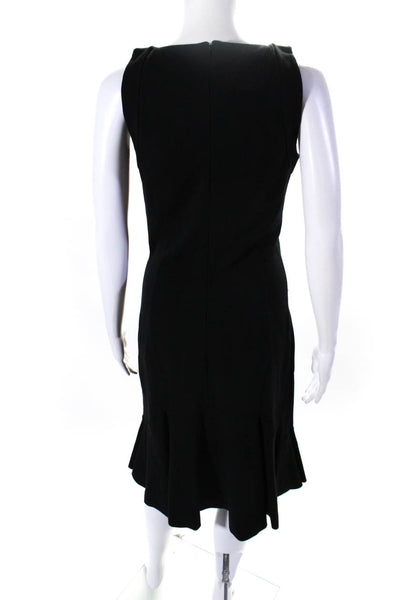 Antonio Berardi Women's Round Neck Sleeveless Fit Flare Midi Dress Black Size 2