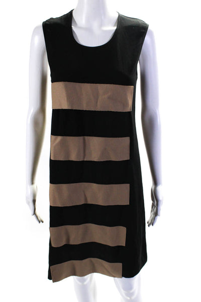 Pier Antonio Gaspari Womens Sleeveless Dress Black Beige Size EUR 42