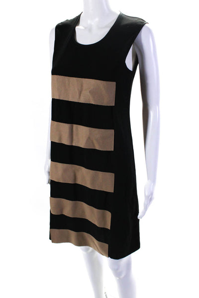 Pier Antonio Gaspari Womens Sleeveless Dress Black Beige Size EUR 42