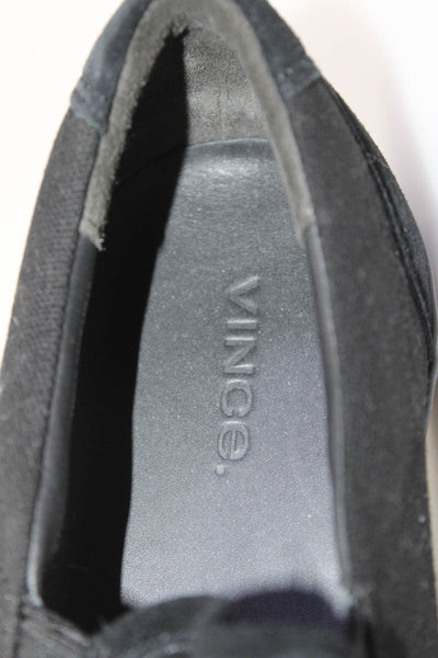 Vince Mens Blair II Suede Canvas Trim Slip On Sneakers Black Size 42 8.5