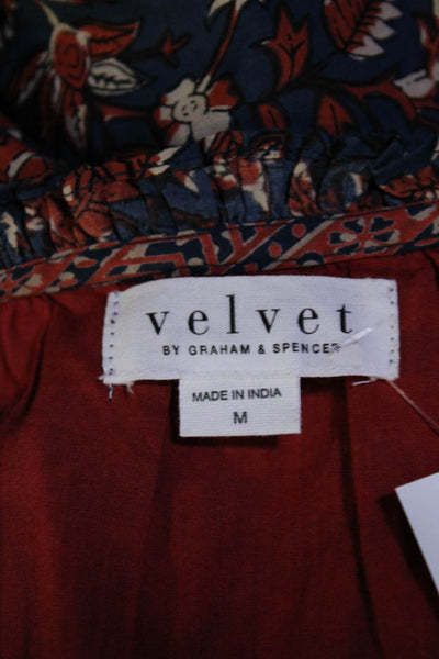 Velvet by Graham & Spencer Womens Navy Floral 3/4 Sleeve Shift Dress Size M