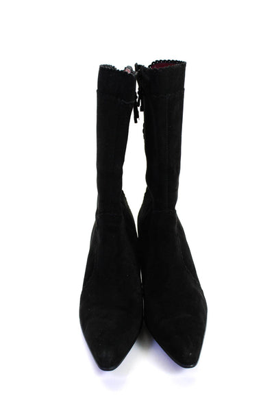Franco Sarto Womens Heavenly Stiletto Mid Calf Boots Black Suede Size 9