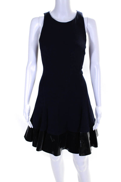 Cushnie Et Ochs Womens Blue Wool Crew Neck Sleeveless Fit & Flare Dress Size 6